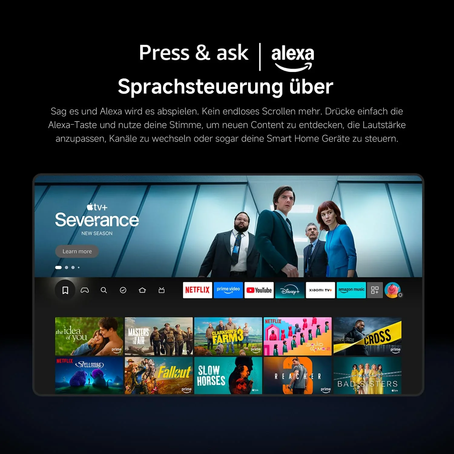 Xiaomi TV F 32, 32 inch (81 cm), HD, Smart TV, Fire OS7, Triple Tuner DVB-C/S/S2/T/T2, Dolby Audio?, DTS Virtual:X, DTS-HD, spraakbediening met Alexa, Compatibel met Apple AirPlay