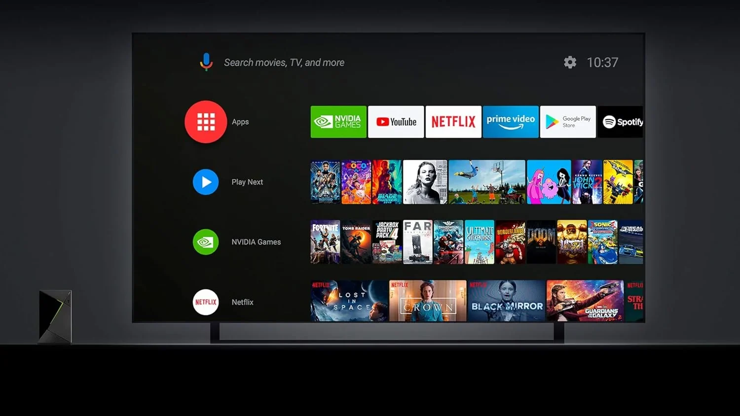 Nvidia Nvidia Shield Tv Pro 945-12897-2505-101 Streaming Box, Czarny, 15,9 x 9,8 x 2,6 cm
