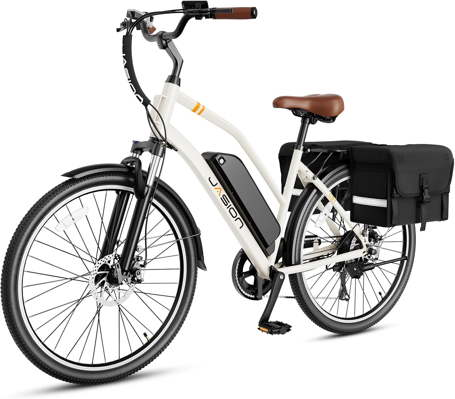 Jasion CB1 Electric Bike for Adults, 1000W Motor Peak Ebike, 450Wh Removeable Battery, 26'' City Cruiser Bicycle, 22 MPH Commuter Women Ebike, 7-Speed Gear