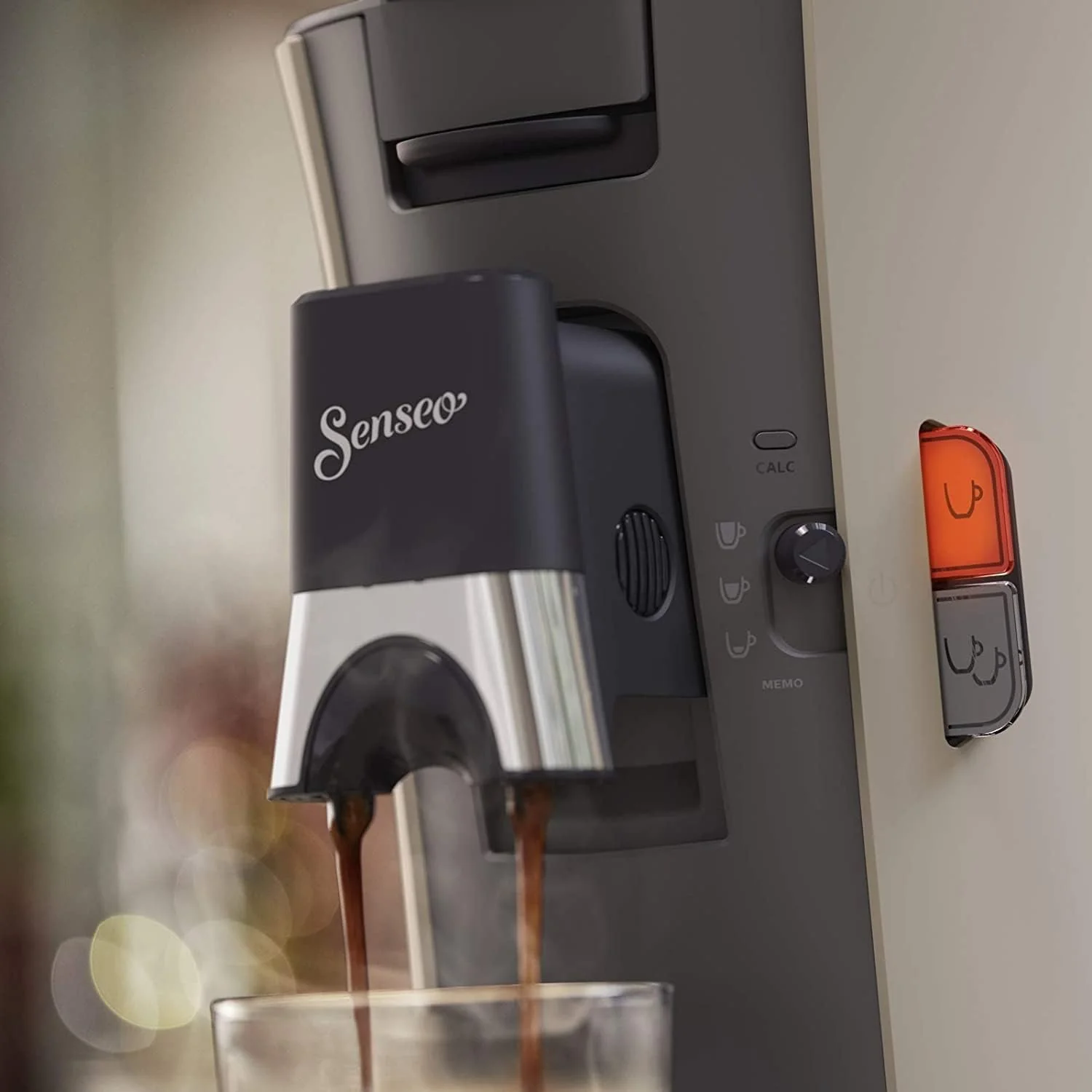 Philips Senseo Select CSA240/20 Koffiepadapparaat (koffiesterktekeuze Plus, memo-functie, van gerecycled plastic), Zwart Eco