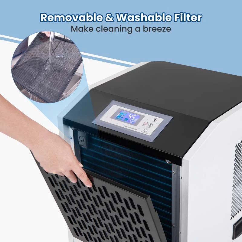 250 Pints Portable Commercial Dehumidifier with Drain Hose & 4 Wheels, Heavy Duty Industrial Dehumidifier for Basement Warehouse