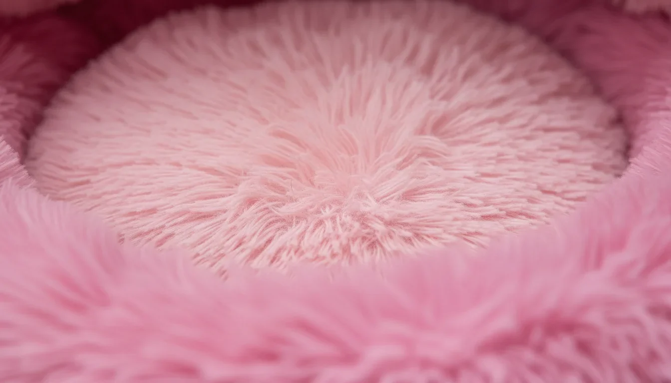 Soft Pink Plush Pet Bed Featuring Fluffy Interior and Cute Ears