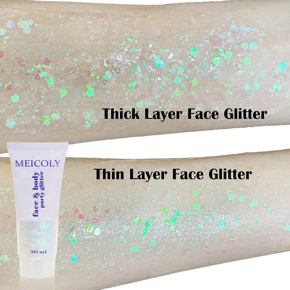 Clear White Body Glitter,Singer Concerts Music Festival Rave Accessories