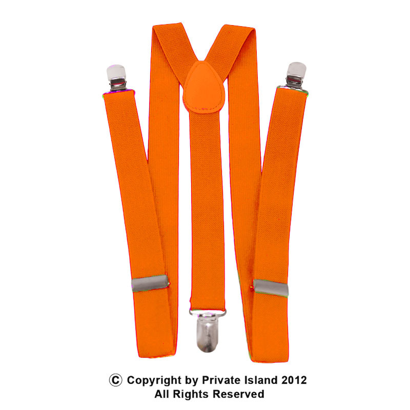 Orange Suspenders Bulk Wholesale Clip On Elastic 12 PACK 1282D