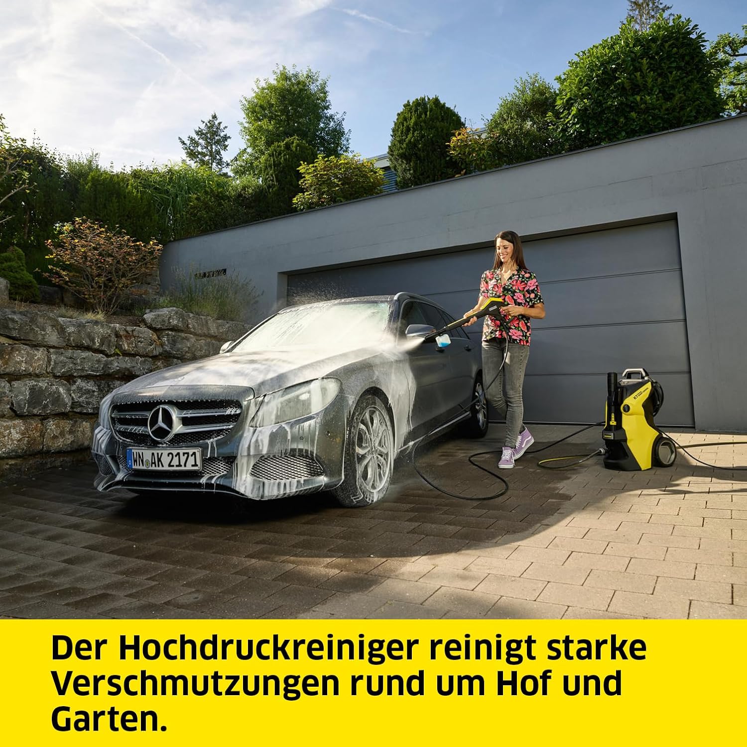 Krcher hogedrukreiniger K 7 Premium Power Home, druk: 180 bar, debiet: 600 l/h, oppervlaktecapaciteit: 60 m/h, vermogen: 3.000 W, slanghaspel, met pistool, vuilvreter, spuitlans