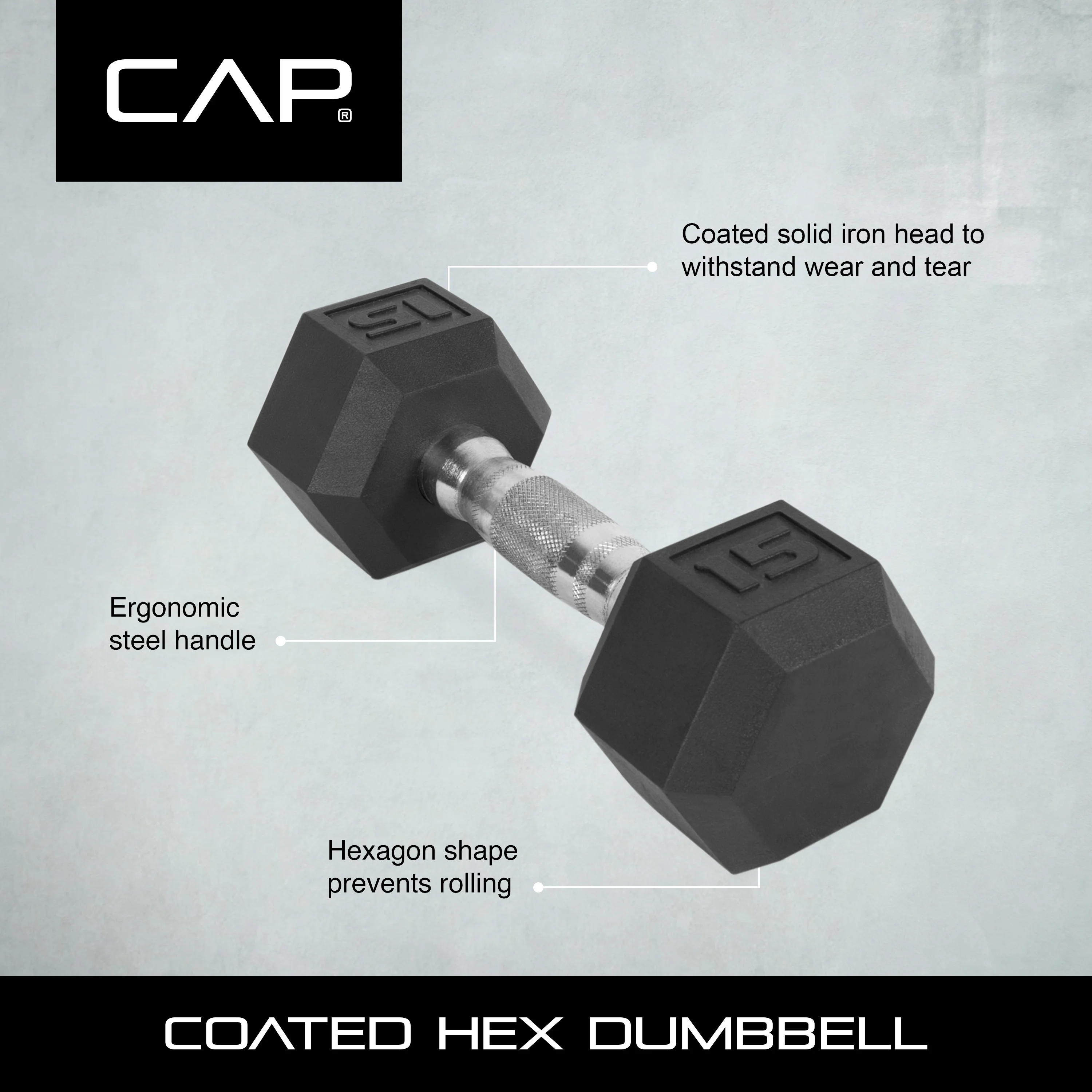 2025 (Pack de 2) Pesas hexagonales CAP Barbell de 60 lb con recubrimiento individual