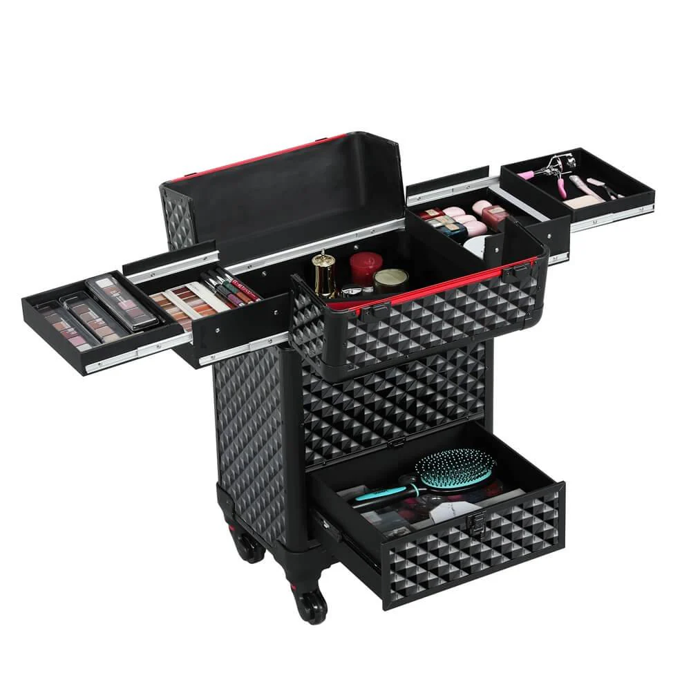 Yaheetech Zwarte Make-upkoffer van 21,8 Inch