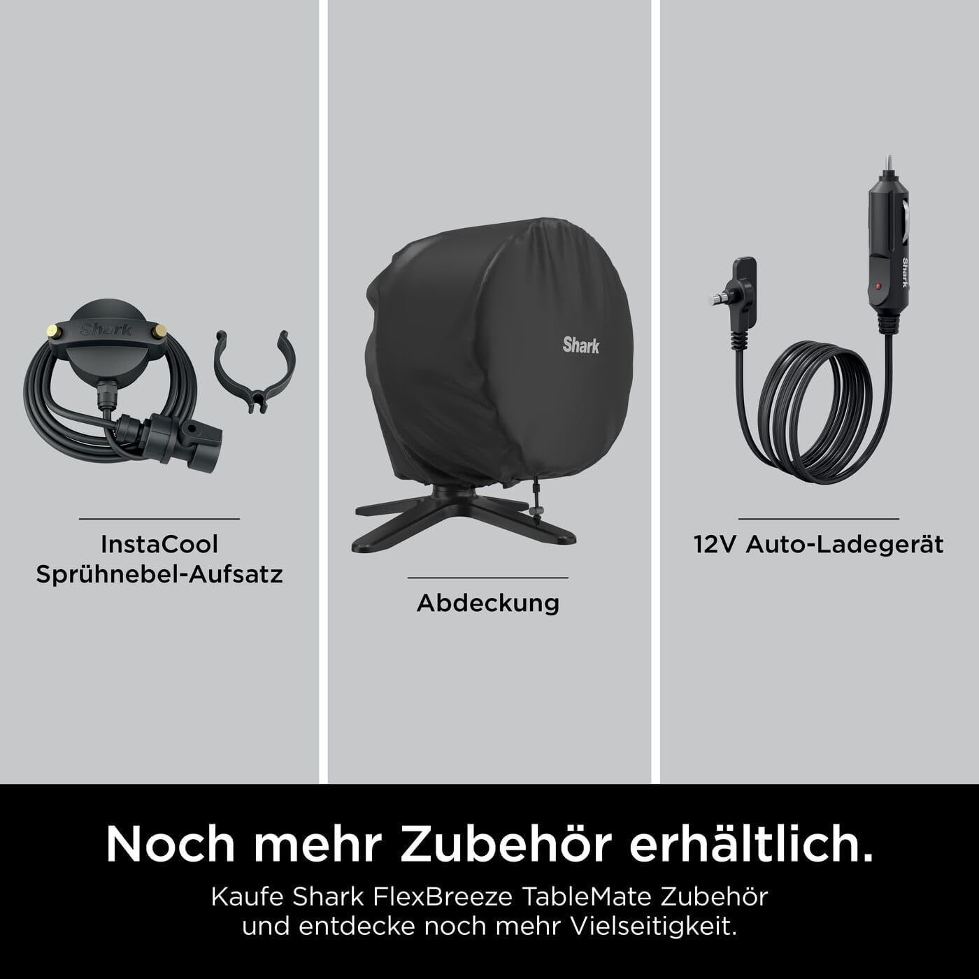 Shark FlexBreeze Ventilator Leise, Hybrid Ventilator Kabelgebunden & Kabellos, Tragbar, für Innen- und Außenbereich, UV- & Wasserbeständig, Ultraleistungsstark, Ultraleise, Weiß FA220EU
