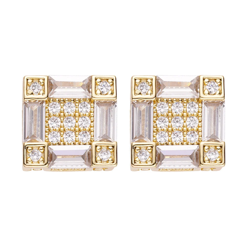Big Daddy Emerald Cut Baguette Iced Out Diamond Earring