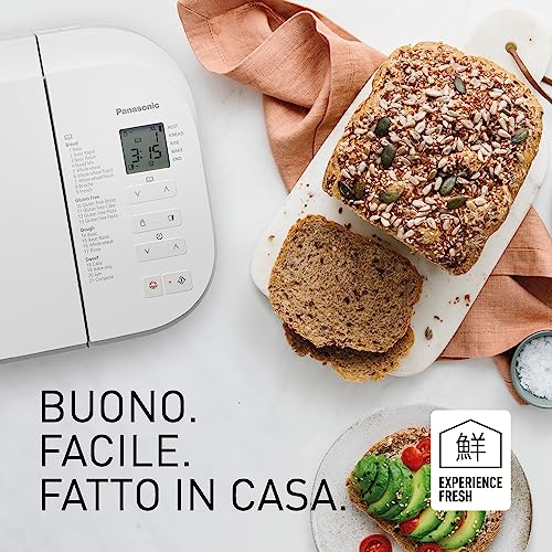 Panasonic SD B2510WXE Macchina per il Pane Automatica, Programma Senza Glutine, Modello Orizzontale, 21 Programmi Automatici, Doppio Sensore di Temperatura, Timer Digitale 13 Ore, Display LCD, Bianco : Amazon.it: Casa e cucina