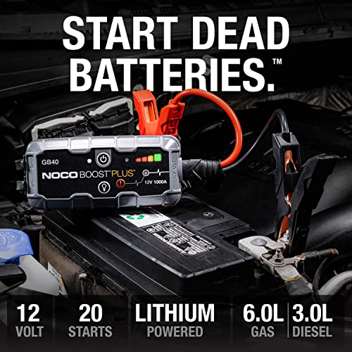 NOCO Boost GB40: Avviatore di Emergenza al Litio UltraSafe da 1000A 12V per Veicoli con Motori a Benzina fino a 6,0 Litri e Diesel fino a 3,0 Litri : Amazon.it: Auto e Moto