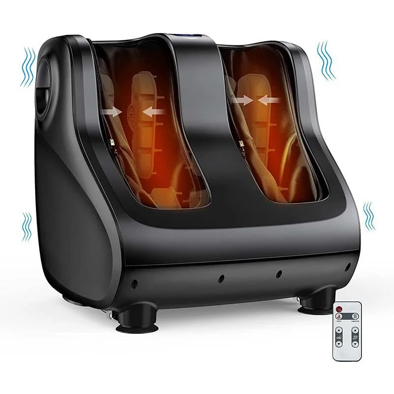 Foot Amp Calf Massager With Heat Amp Remote Shiatsu Kneading Electric Massage Machine With Adjustable Tilt Base Timer Lcd Screen