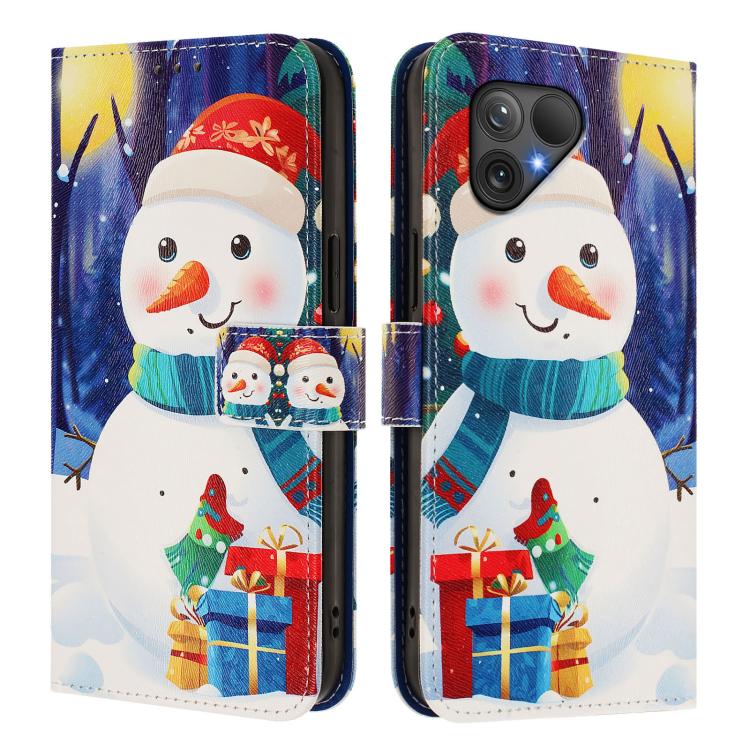 Christmas Series Buckle Leather Phone Case with Hand Strap, For Fairphone 5
