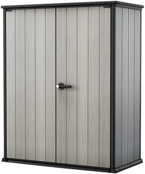 Keter High Store Plus- Cobertizo de jardín Exterior, 1400L, Color Gris, tecnología Duotech Paredes aptas para Pintar, 170.4 x 140 x 73.6 cm