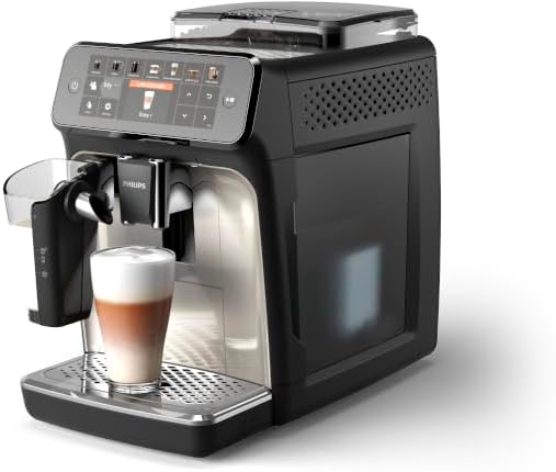Philips Serie 5400 Kaffeevollautomat - LatteGo, 12 Getränke, Milchaufschäumer, Touchscreen, 4 Profile, Chrom-Finish (EP5447/90)