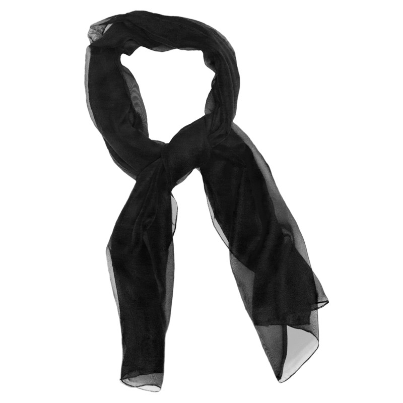 Black Long Sheer Chiffon Scarf  21