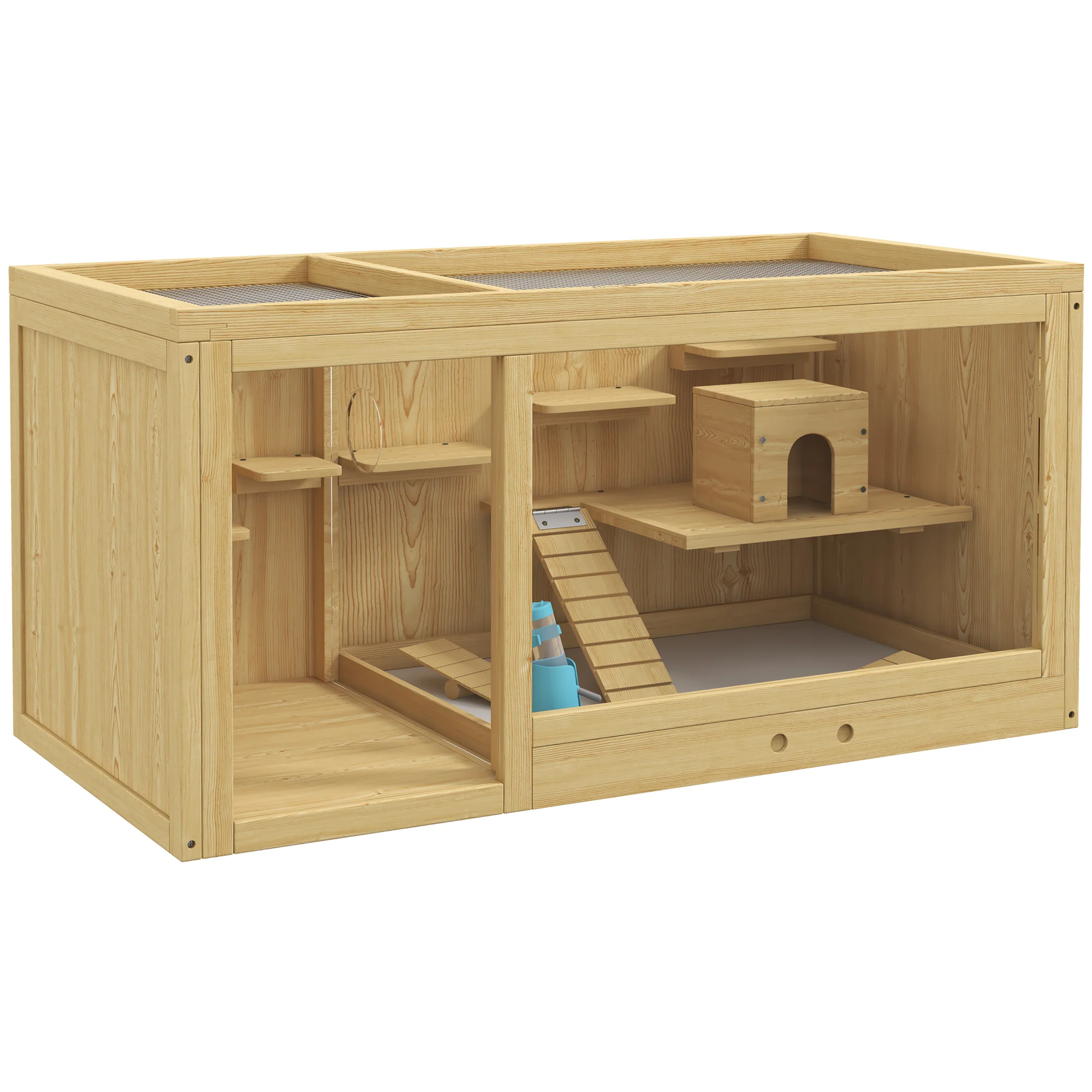 PawHut Hamsterkäfig Kleintierkäfig mehrstöckig mit Zubehör Holz