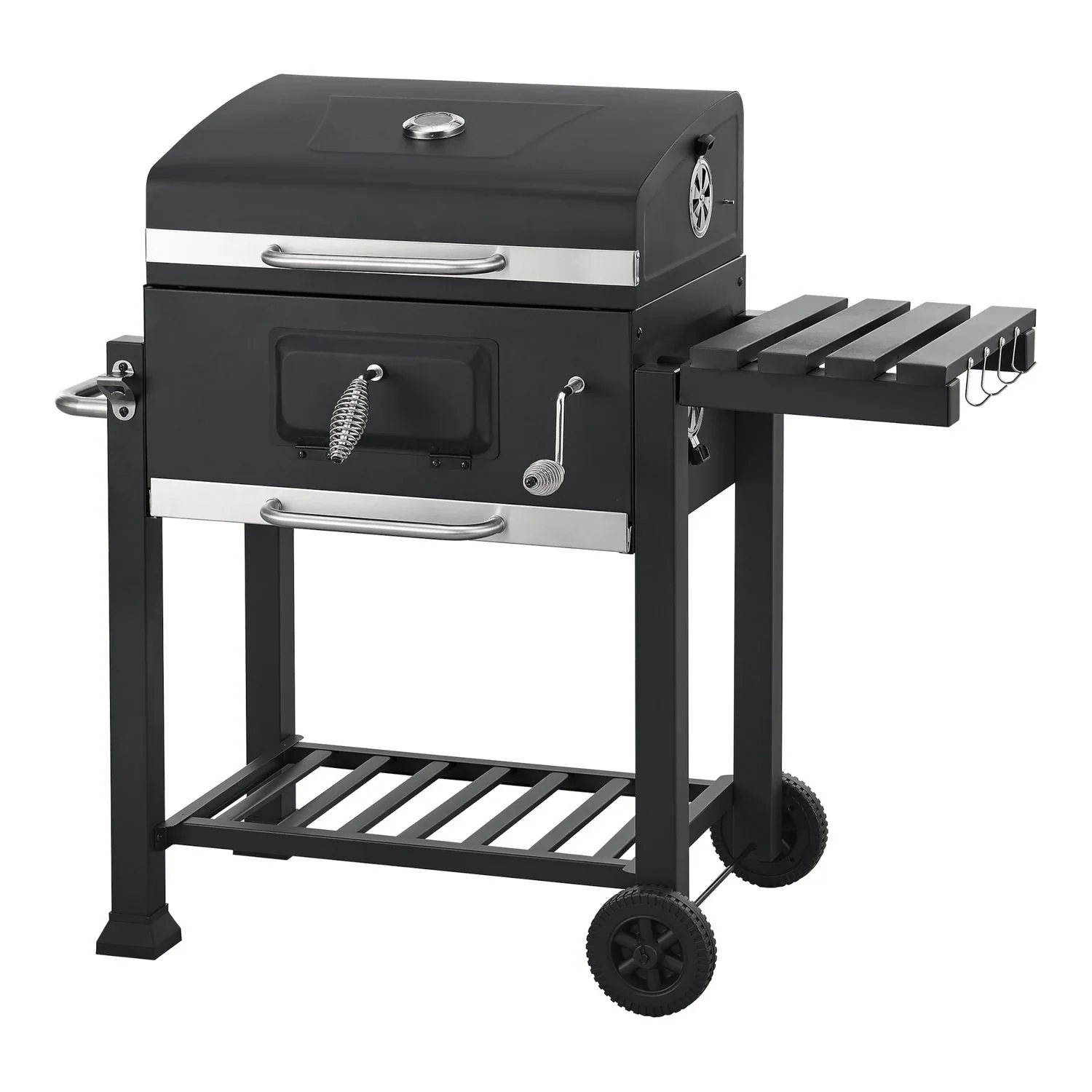 Barbacoa De Carbón Arnad Con 3 Estantes Acero 105x114x48cm - Negro [casa.pro]