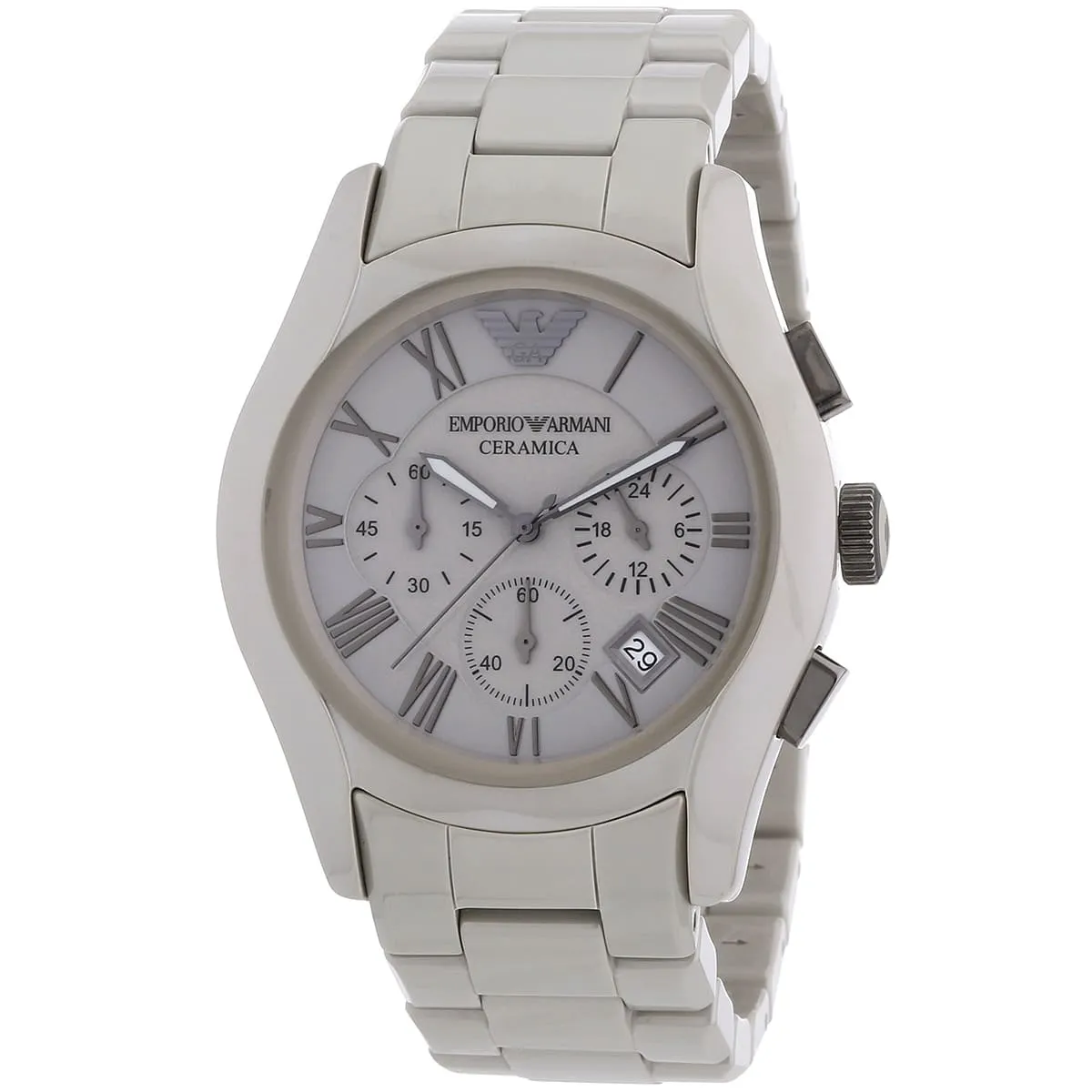 Emporio Armani Valente Large Chronograph Grey Ceramic Men's Watch - AR1459