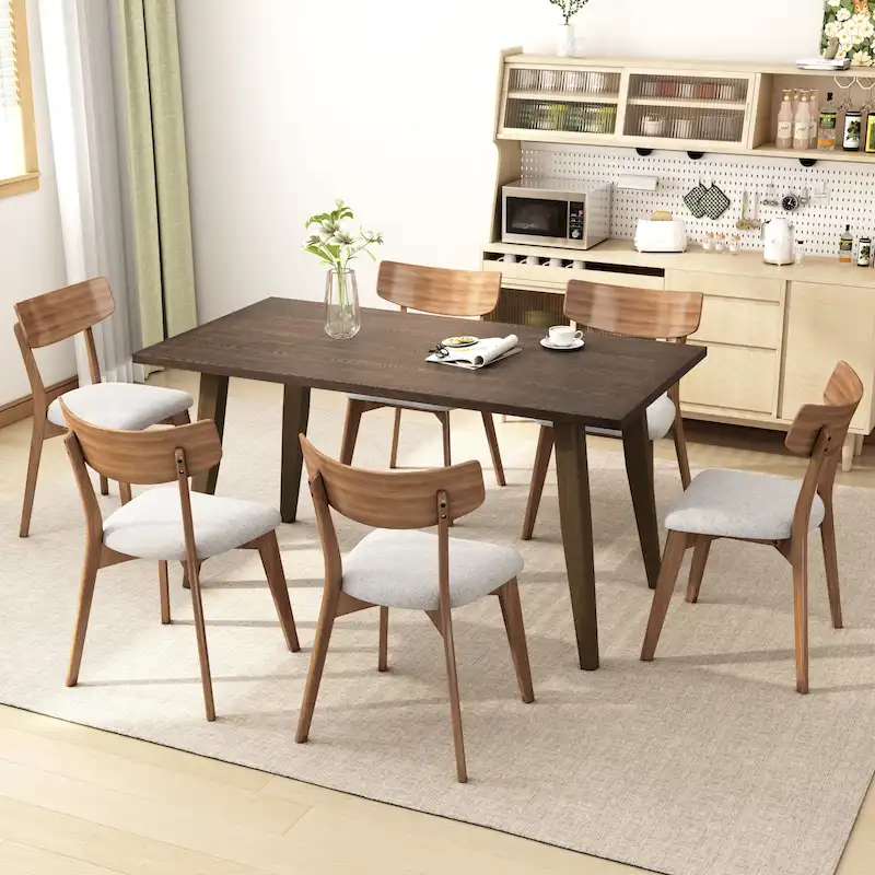 Pair of Light Beige Wooden Dining Chairs - Versatile Side Chairs for Office or Home