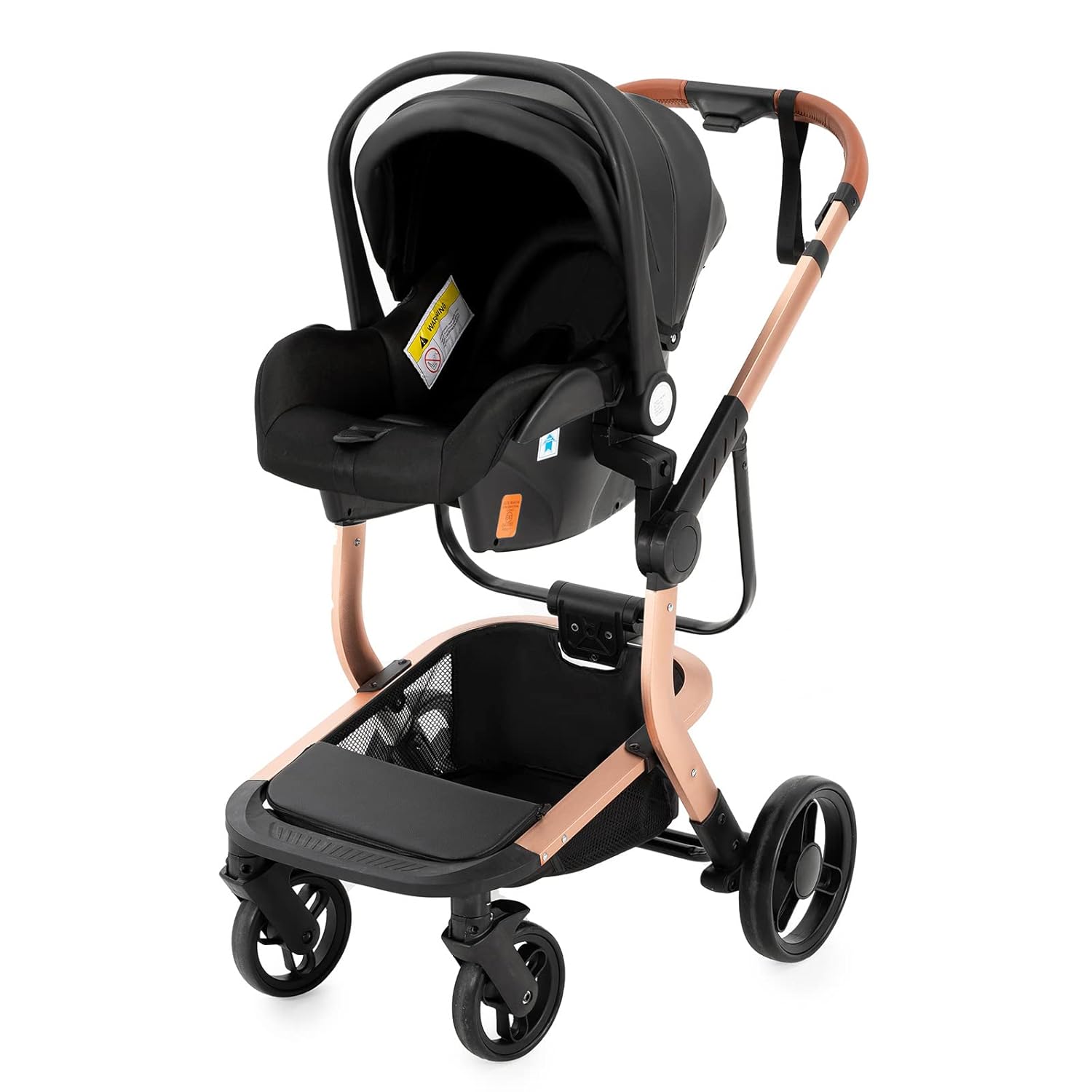 3 in 1 Kombikinderwagen 3 in 1 Reisesysteme Kinderwagen Infant Hochlandschaft Liegender Buggy Kinderwagen Neugeborenen Kinderwagen Faltbarer Standardkinderwagen (906 White)