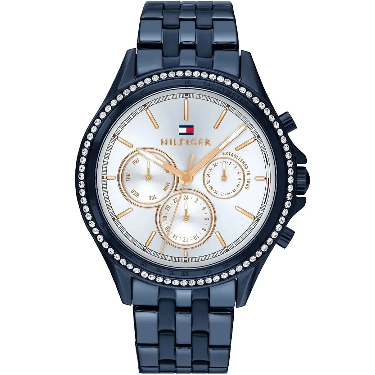 Tommy Hilfiger Ari Diamonds White Dial Blue Steel Strap Women's Watch - 1782003