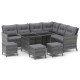 7 Pieces Patio Dining Furniture Set with Soft Cushions and Ottomans