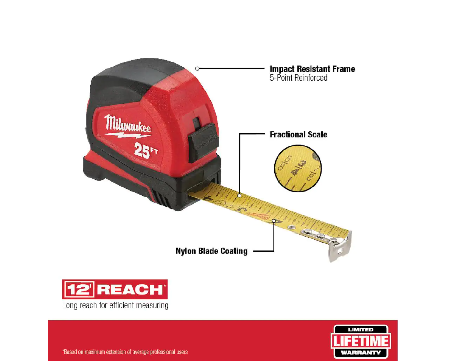 48-22-8315-48-22-6625 15 in.  Tote with 25 ft. Compact Tape Measure