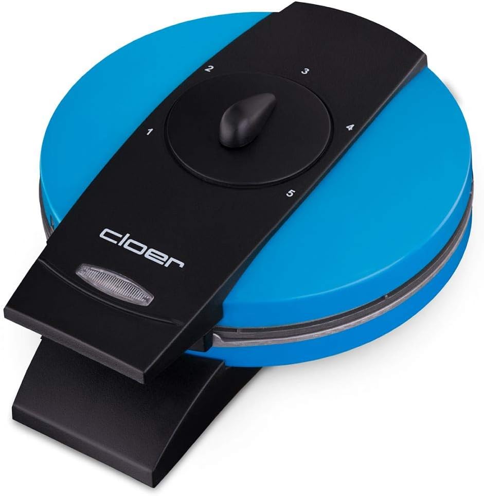 cloer 1621 våffelmaskin för klassiska hjärtvåfflor, 930 våffelstorlek, 15,5 cm, steglöst valbar garvningsgrad, vit, metall