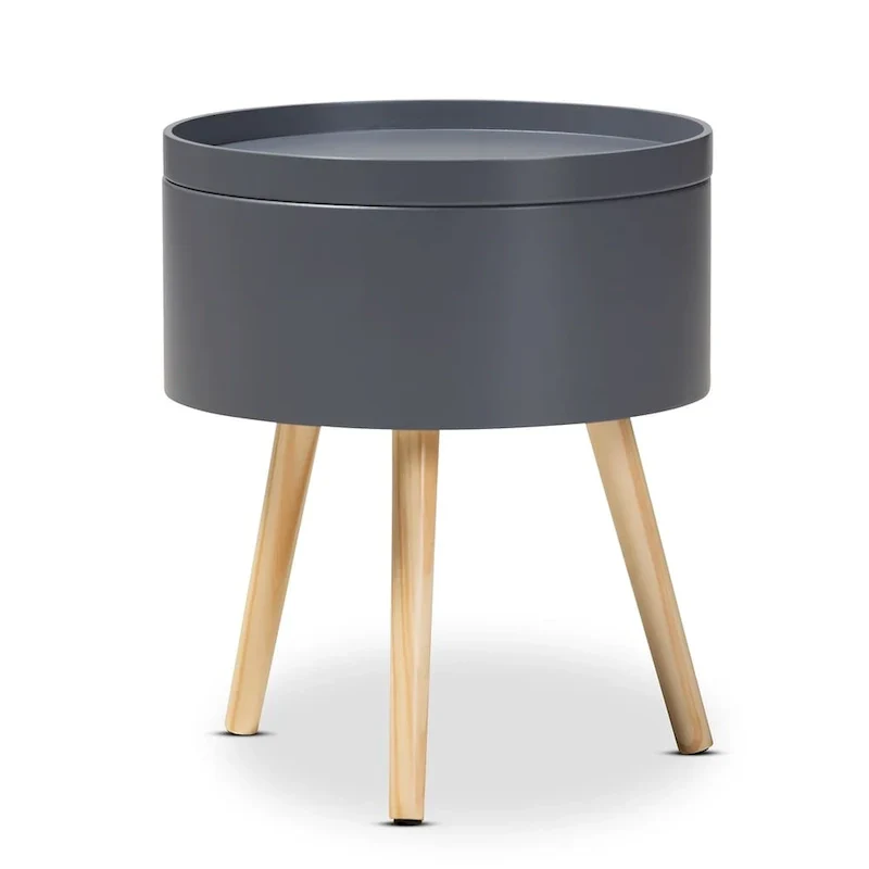Baxton Studio Jessen Mid-Century Modern Wooden End Table with Detachable Top