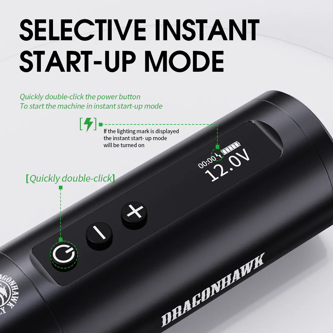 Kit para Principiantes Dragonhawk X10 Bolígrafo de Tatuaje Inalámbrico con Carrera de 3.5MM