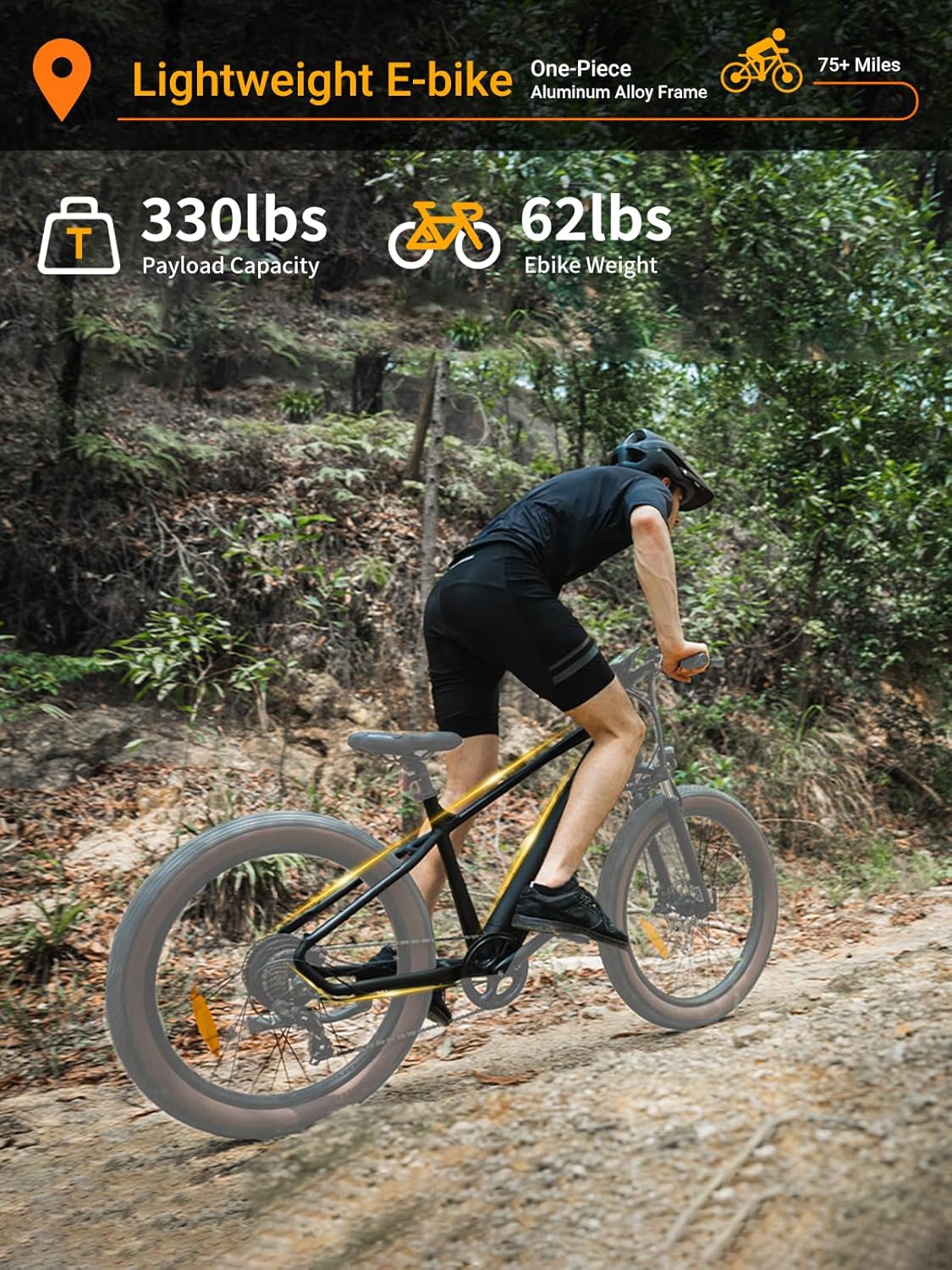 Luckeep Electric Bike for Adult 1400W Peak,72 Miles 28 MPH, 48V 720WH Battery 26 Fat Tire Mountain EBikes with Hydraulic Suspension, 7-Speed, Lightweight E-Bike for Men UL Certified Electric Bicycles
