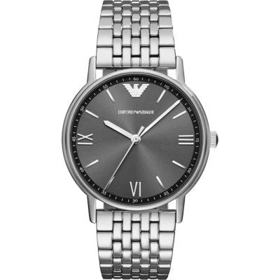 Emporio Armani Kappa Quartz Grey Dial Silver Mesh Bracelet Watch AR11068
