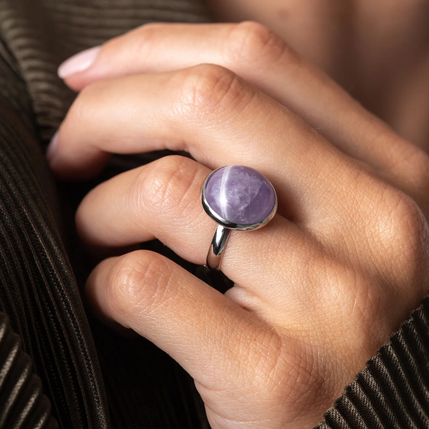 Amethist Edelsteen Ring - Verstelbaar - Wijsheid