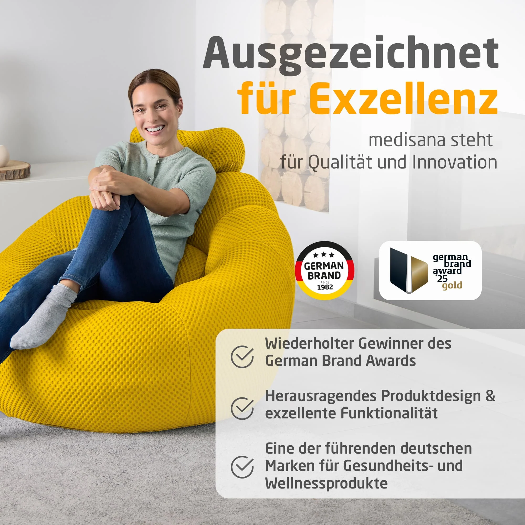 Medisana Massagesessel Bubble-Sofa RS200, sonnengelb