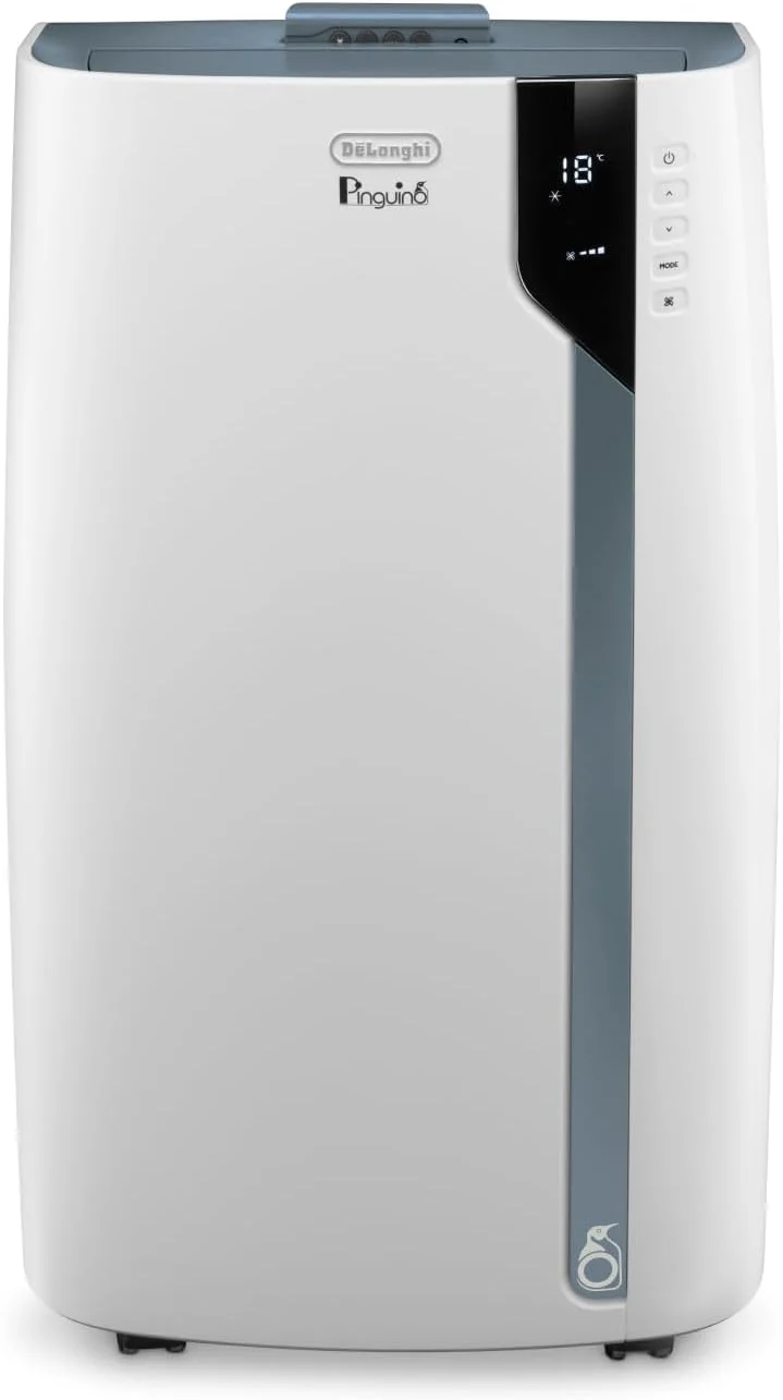 De'Longhi Pinguino PAC EL112 CST WiFi, condizionatore portatile con tecnologia MyEcoRealFeel per ambienti fino a 110 m³, 11.000 BTU/h, 2,9 kW, 63 dB, funzione di deumidificazione, A+, controllo tramite app e vocale, bianco