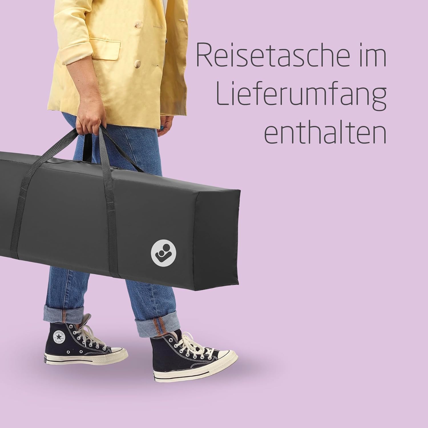 Maxi-Cosi Swift 3-in-1 Reisebett Baby, Babywiege, 0–3,5 Jahre, bis zu 15 kg, Reisebett höhenverstellbar, 2-in-1-Matratze, ultraleicht, in 1 Sekunde klappbar, Reisetasche, Eco Care, Beyond Grey