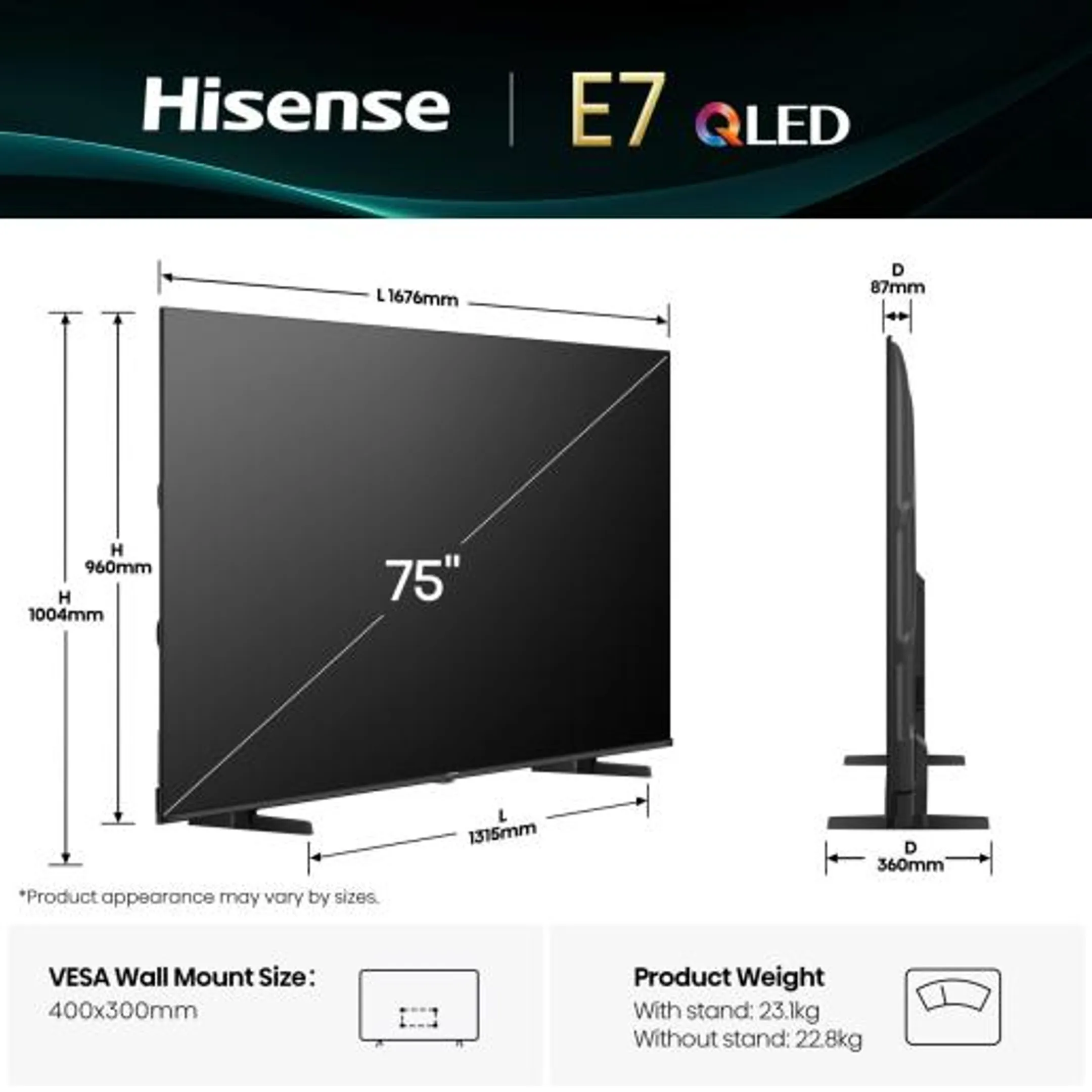 Hisense QLED 4K TV 75E79Q (2025) - 75 inch