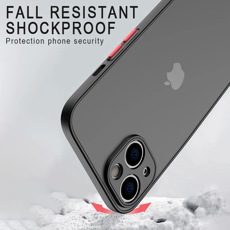 Matte iPhone H��lle �C Sto?feste Schutzh��lle mit transparentem R��cken
