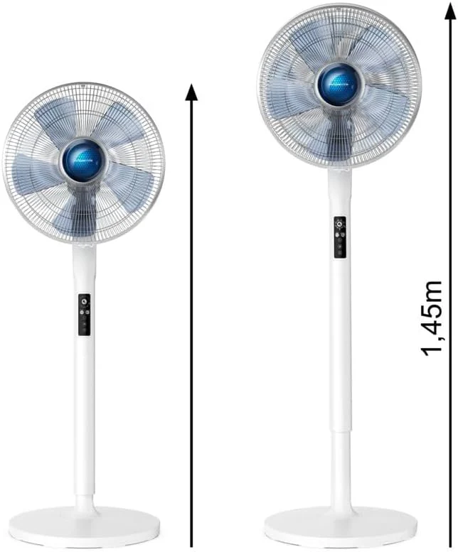 Rowenta VU5870 Statiefventilator Turbo Silence Extreme+ | Afstandsbediening | 5 snelheden | Automatische uitschakeling | Timer | Automatische oscillatie | In hoogte verstelbaar, Wit