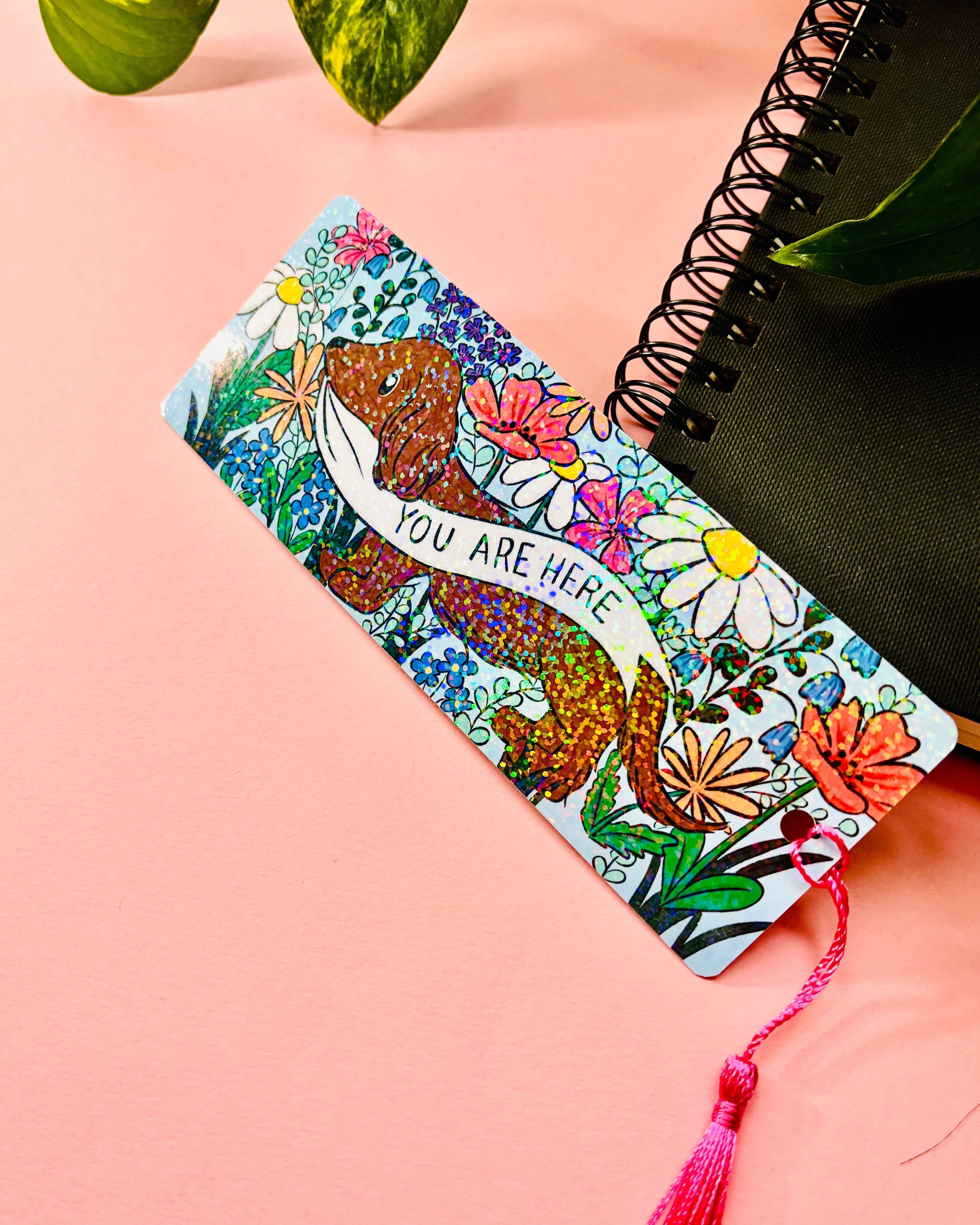 Cute Daschund Holographic Bookmark