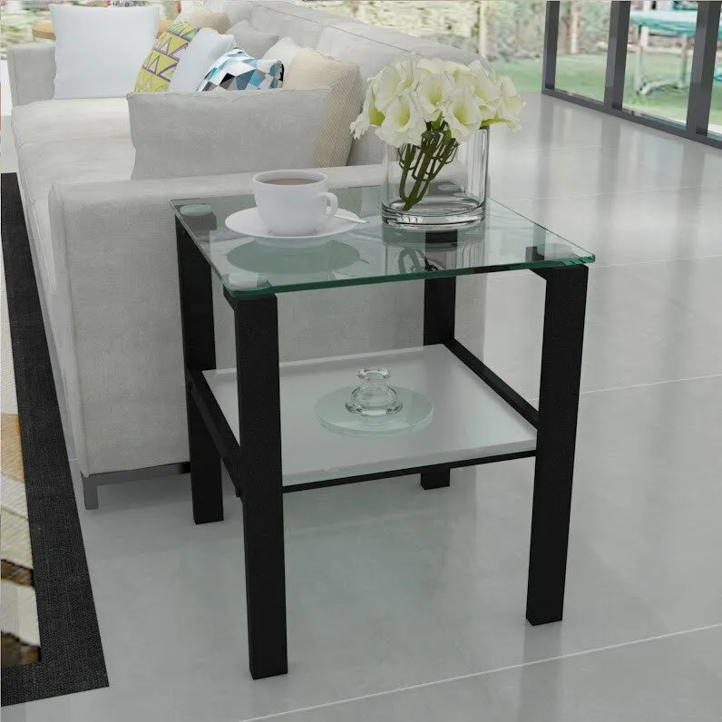 Two-Tier Glass Corner Table