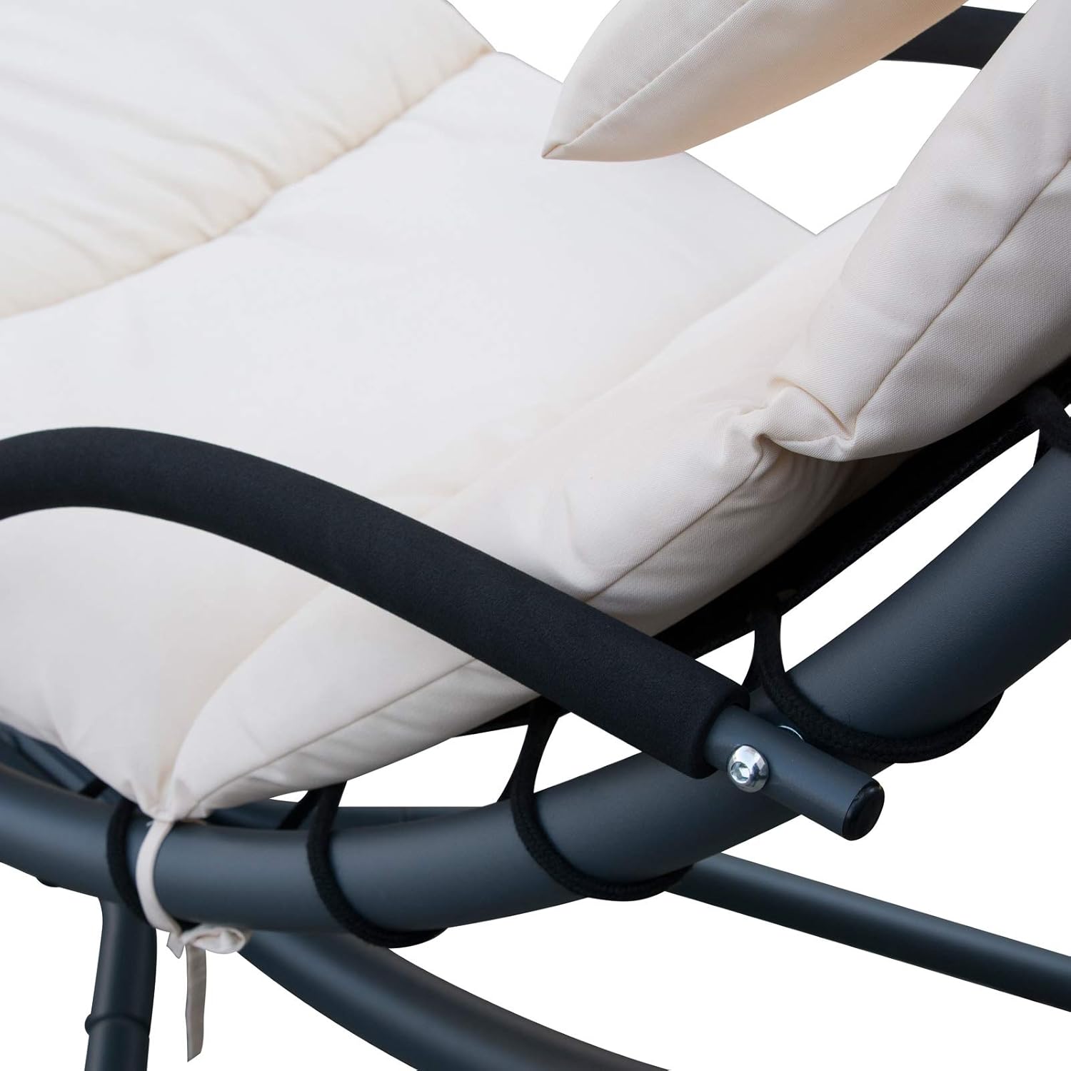 Gardenia Kelly Hammock Chair Hanging Rocking Chair with Sun Shade Beige