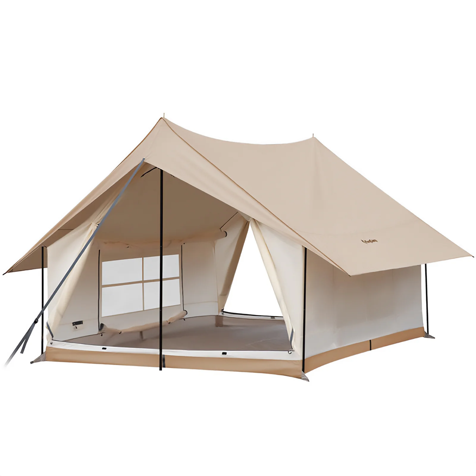 2025 KingCamp Pinehouse II – Tienda híbrida espaciosa para 4 personas, ventilación flexible y tejido técnico de mezcla de algodón