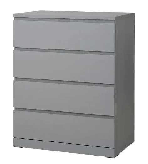 Cómoda MALM de 4 cajones IKEA, gris, 80x100 cm