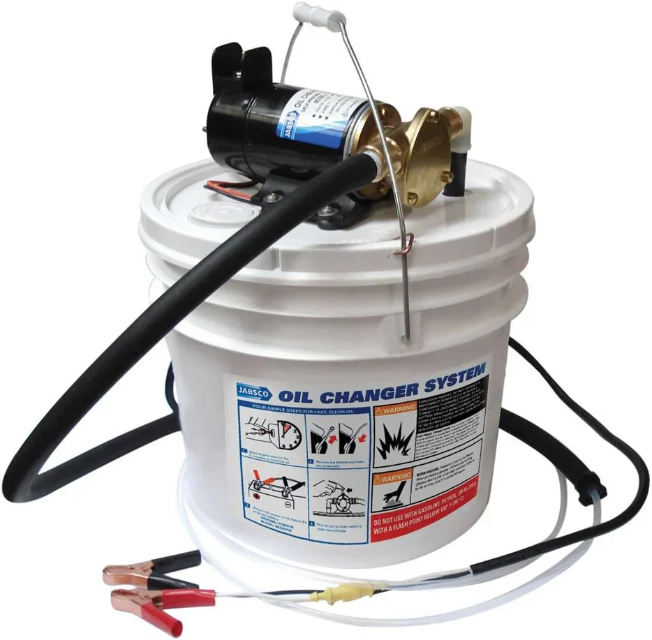 Marine Quick Oil Changer, Flexible Impeller Pump, Reversing Switch 3.5 Gallon, 12-Volt, Non CE, White