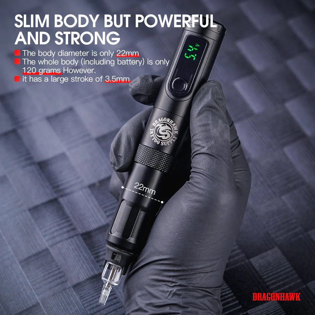 Máquina de Tatuaje Inalámbrica Dragonhawk X4 Pen