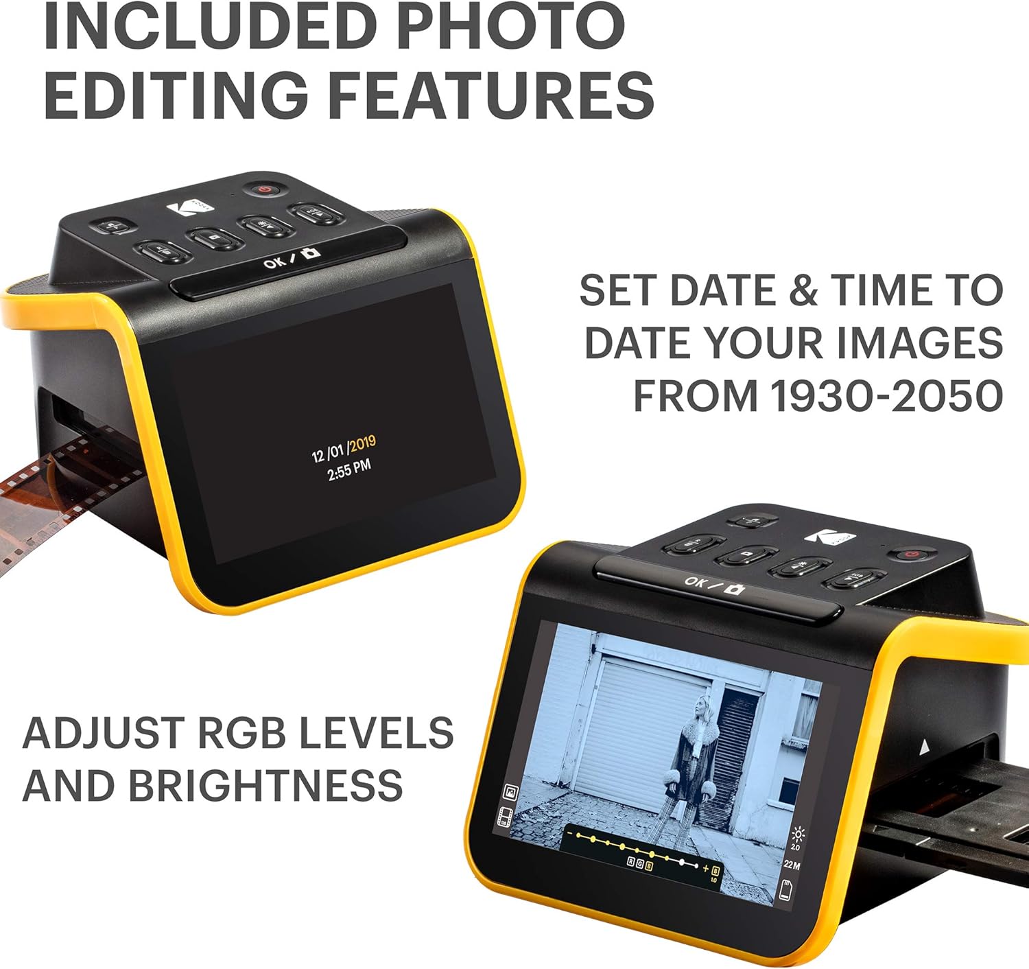 KODAK Slide N SCAN Film und Slide Scanner mit 5 Zoll LCD-Bildschirm, Schwarz
