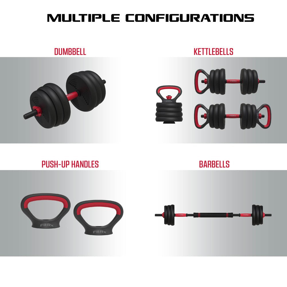 FitRx Smart Bell Gym, 60Lb 4-In-1 Adjustable Interchangeable