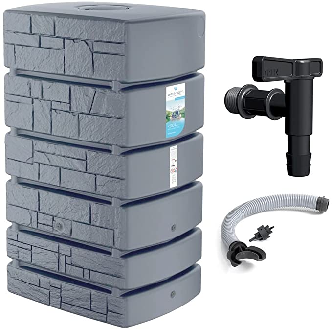 2025 Regenwatertank Tower Stone, regenton 350-500L